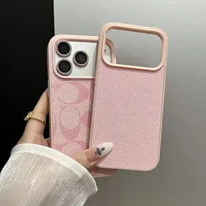 Luxury Pink Textured Shockproof Soft Phone Case, Compatible with iPhone 12/13/14/15/16/17 Pro Max & 16 Plus, Cute Influencer-Style Protective Cover for Women, Best-Selling Gift Choice, Full-Ceramic Smartphone Cellphone Handheld Wireless Accessories