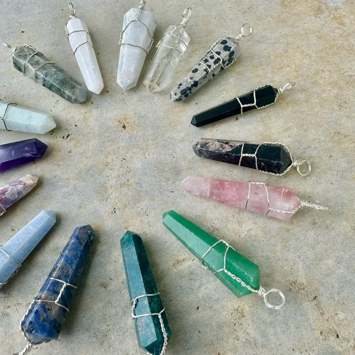 Wire Wrapped Gemstone Pendant - Natural Crystal Pendant