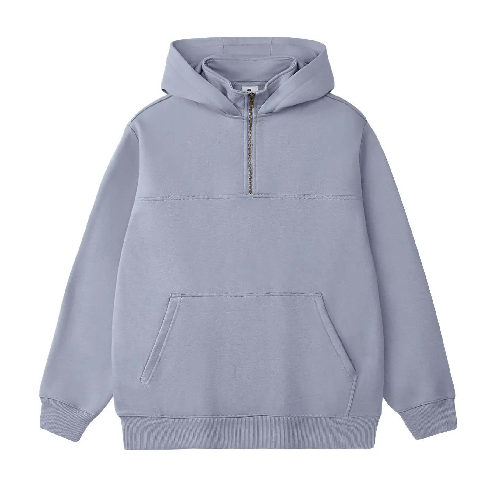 FAIABLE Mens Zip Up Water Repellent Pullover Weighted Unisex Hoodie, Rain Resistant Quarter-Zip Heavyweight Hooded Sweatshirt