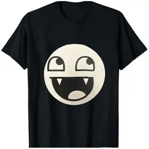 [Viral Graphic Tee]‍️‍️ Epic Face Vampire Graphic Tee – Unisex Softstyle Cotton T-Shirt, Y2K Goth Emo Scene Streetwear