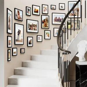 8x10 Picture Frame, Display Pictures 5x7 with Mat or 8x10 without Mat, Wall & Tabletop Display Photo Frame, Black, 1 Pack Decor Wood