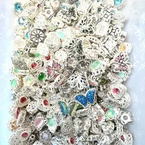 Southern Silver Magic 4 Hole Metal Alloy Beads Mix - Lot of 10 Stunning Charms, Mixed in Various Colors with some Natural Crystal Rose Quartz, and Durable Glass
