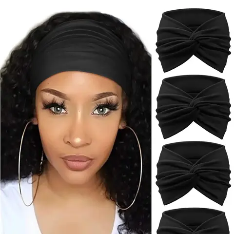 4pcs Boho Women's Criss Cross Hairbands Set, Fashion Soft Multicolor Headbands for Running, Fitness, Yoga, Daily Wear, Workout Headband, Gym Headband, Fashion Hair Accessories