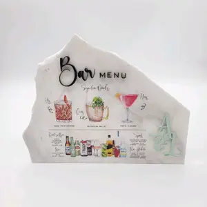 Bar Menu sign | Signature Drink Menu| Party Sign Menu Decor Marble