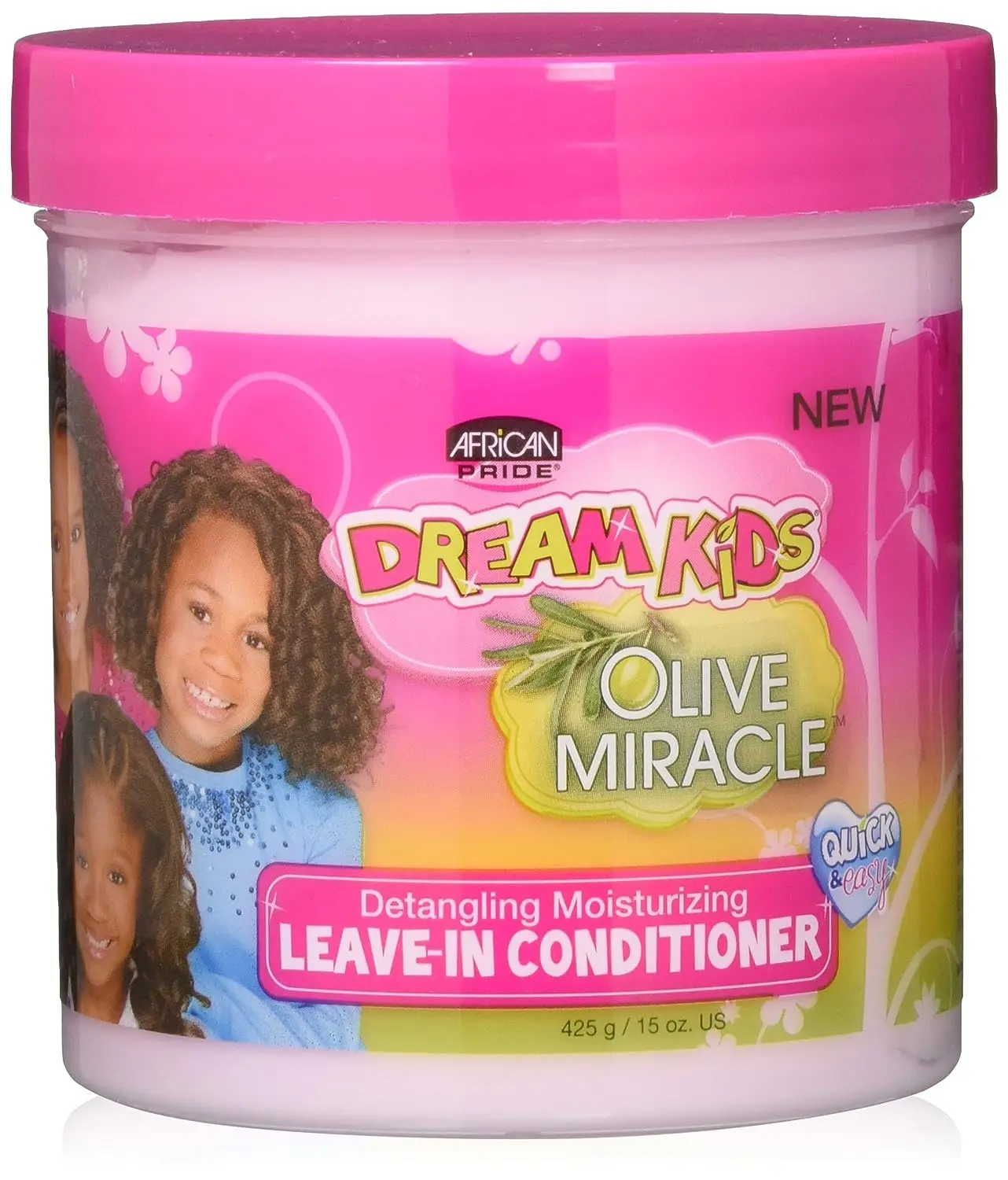 Kids' Detangling Leave-In Conditioner with Olive Oil, Gentle Moisturizer for Curly and Wavy Hair, 15 oz, Haircare, Daily, Moisture, Curly Hair, Shine, Children, Hair-Moisturizing