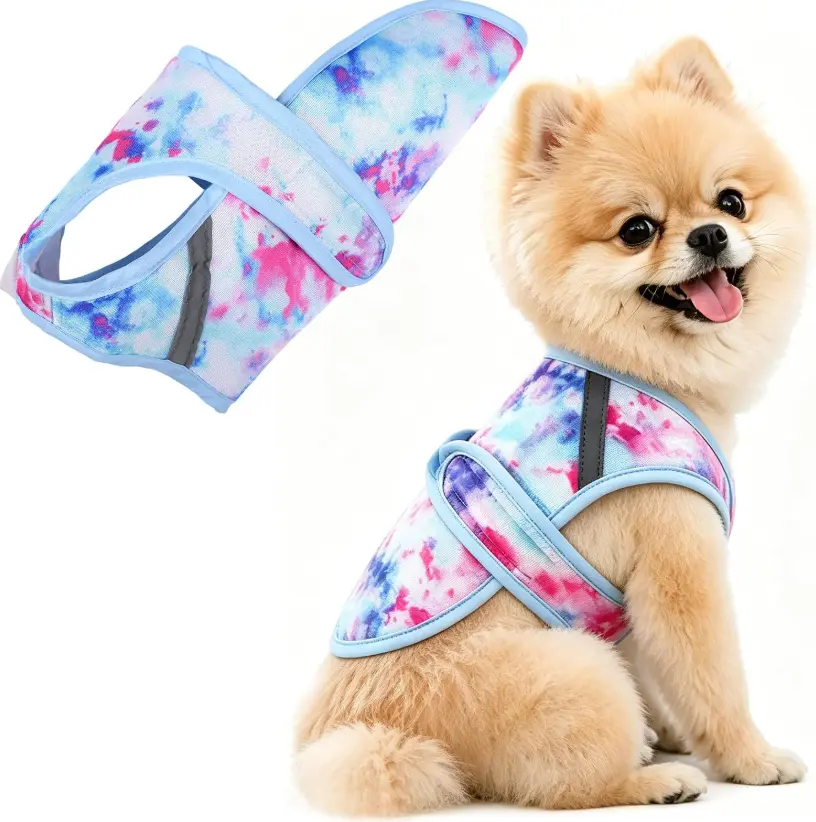 Summer Dog Cooling Vest Lightweight Adjustable Pet Cooling Shirt | for 3D Breathable Mesh Dog Cooler Jacket with Reflective Stripe UV Protection