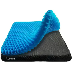 Seat Cushion, 20 in Large Gel Seat Cushion for Long Sitting Pressure Relief-Back, Sciatica, Tailbone Pain Relief Pad. For Car Seat, Wheelchair, Office Desk Chair, Driver Seat - Cooling Pads
