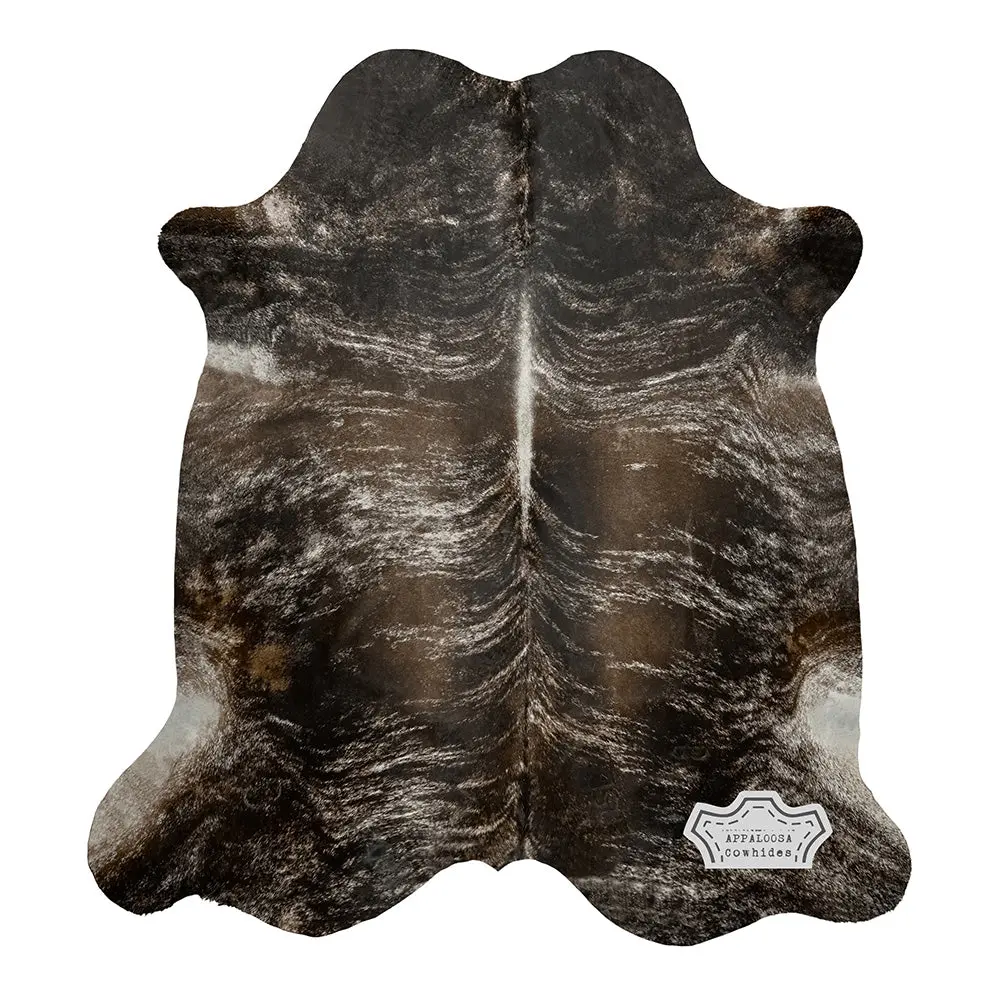 Natural Dark Brindle Cowhide Rug
