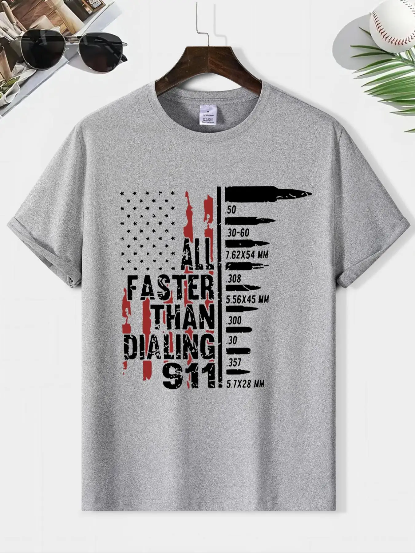 Men's Regular Fit Letter Print Round Neck Tee, Casual Short Sleeve Crew Neck T-Shirt for Summer, Comfy Men's Top for Daily Wear