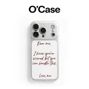 O'Case Clear Phone Case Girls Crystal Clear Case with "Dear Me" Self Love Motivational Quote | Clean Aesthetic Minimalist Cute iPhone Case for 17, 17 pro, 17 promax, 16 15 14 13 plus case | Shock-proof Slim Phone Case