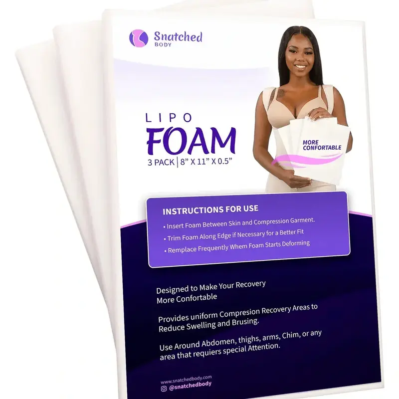 3-Pack Medical-Grade Expandable Cloud Cushion Lipo Foam Boards - Multi-Pack Post-Surgery Recovery Aid for Ab Training Fitness, Delivers Even Smooth Compression, Minimizes Bruising, Reduces Less Fluid Retention