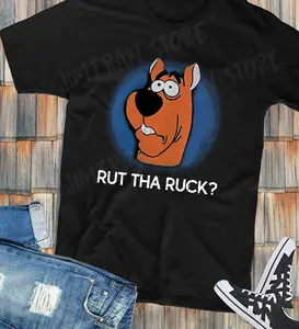 Scooby Rut Tha Ruck T-Shirt Doo Shirt Fan Gifts Cartoon Scooby T-Shirt Cotton Menswear Streetwear Casual Short Sleeve Top Grey Polyester Crewneck