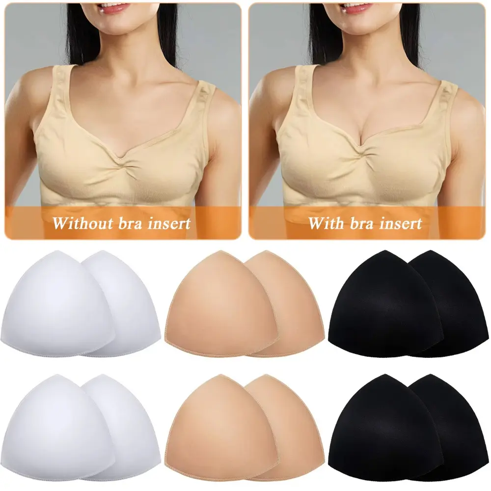 10PCS Triangle Bra Pads Set for Women, Invisible Insert Swimsuit Bikini Breast Chest Pads, Bra Accessories