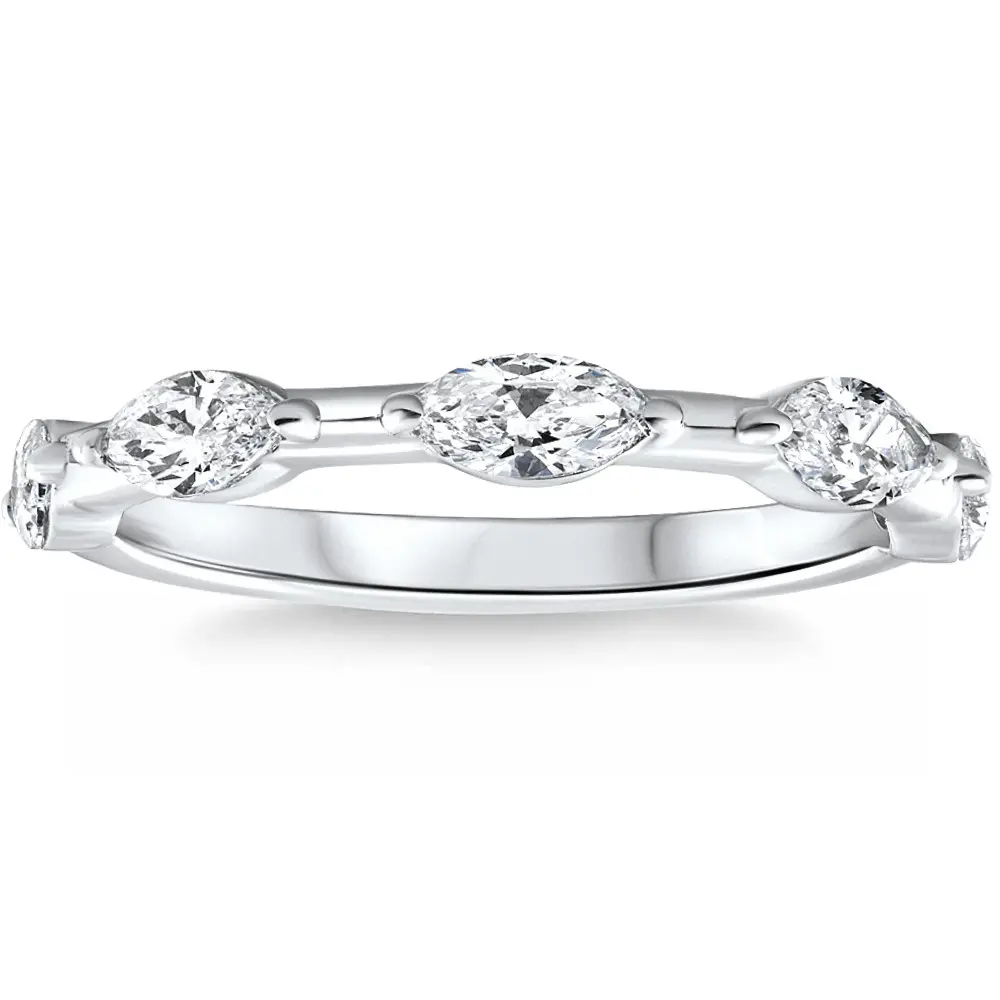 .80Ct Marquise Cut Diamond Wedding Ring Stackable Band 14k Gold Lab Grown