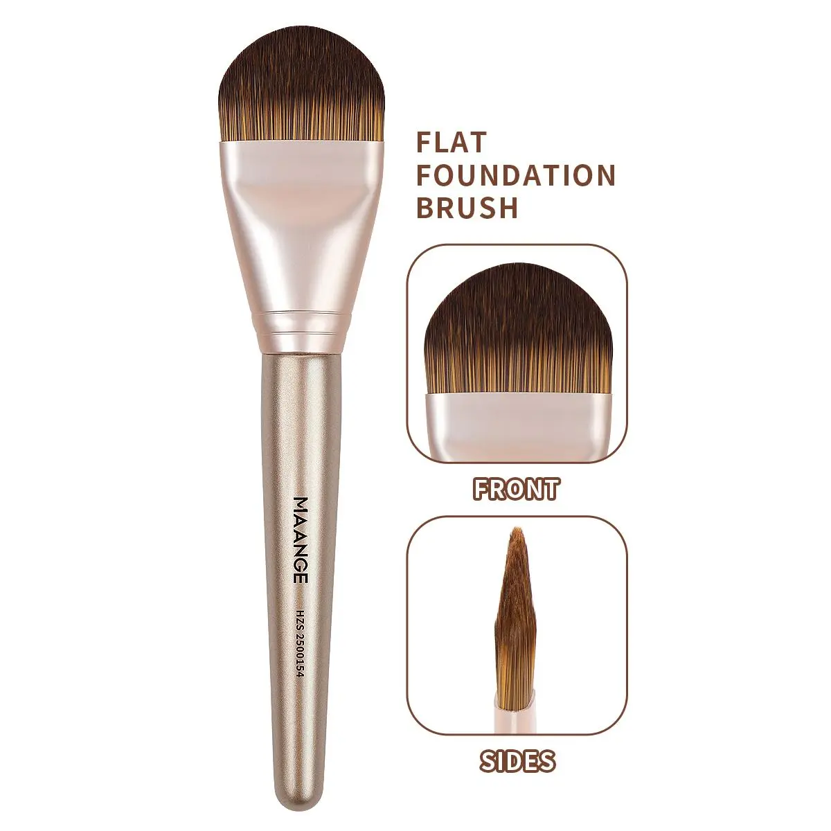 MAANGE 1pc Professional Kabuki Tongue Shape Foundation Brush for Face Masks and Makeup, Ideal for Smooth Application and Easy Blending, Essential Beauty Tool, Makeup Accessories Gifts For Friends, Cosmetic Brushes