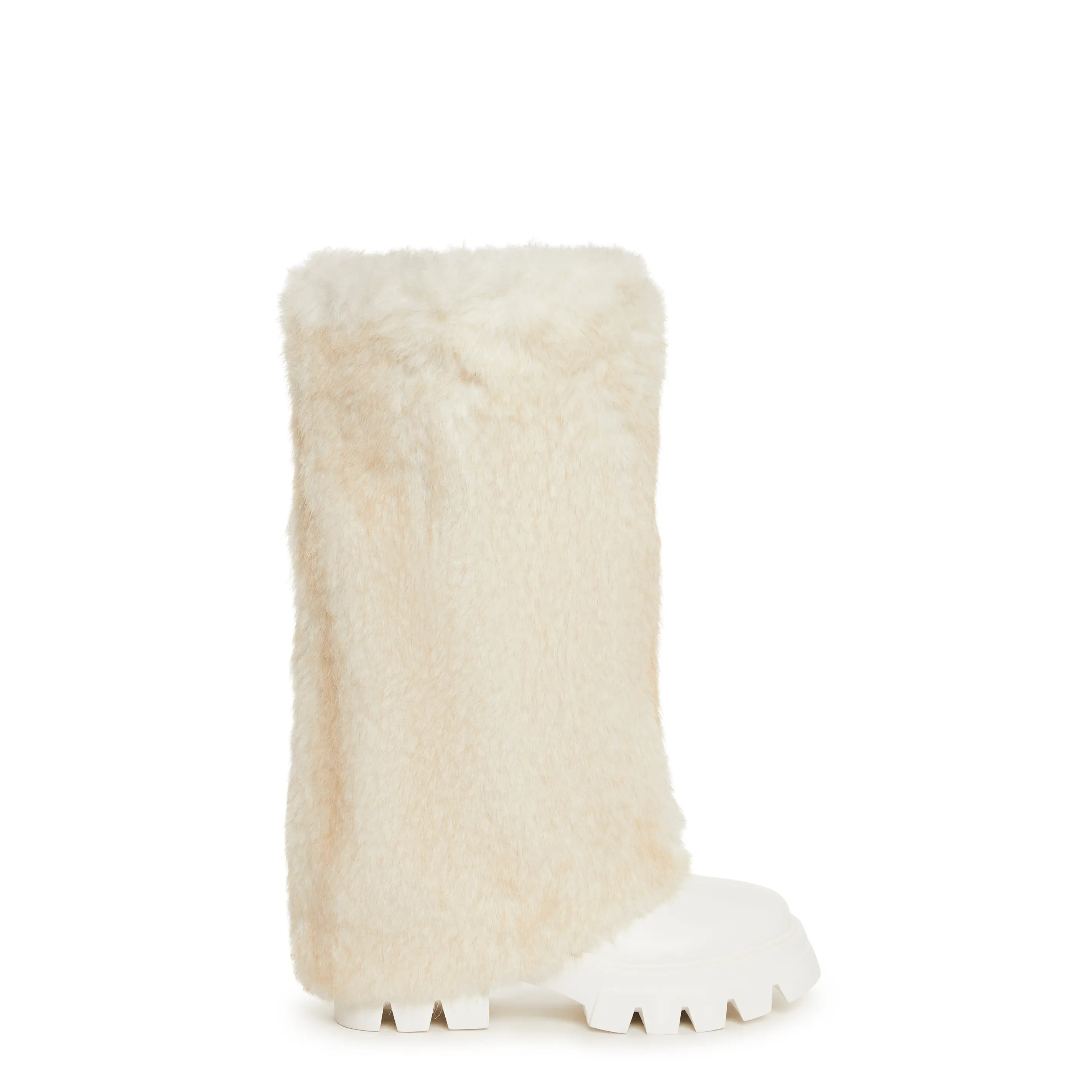 Ahsoka Foldover Flat Boots - White Ahsoka Foldover Flat Boots - White