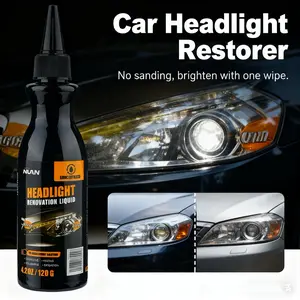 NUAN Car Headlight Restoration Kit 120g Repair Liquid Headlight Cleaner Polish for Oxidation Yellowing Foggy Hazy Cloudy Lenses Scratch Repair Clear Finish