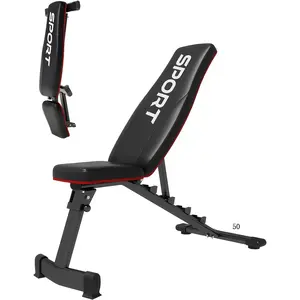 Adjustable Weight Bench for Home Gym, Foldable Workout Bench with 5 Backrests, 660LBS Stable Incline Decline Bench for Full Body Workout, 2 Sec Fast Folding Strength Training Sit Up Bench