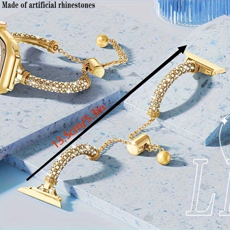1pc Women'S Wisdom Watch Strap Made of Synthetic Rhinestones Suitable for Festivals, Birthday Gifts to Add Sparkle for Apple Watch Series Ultra/Se/11/10/9/8/7/6/5/4/3/2/1 Series Watch Compatible with 38/40/41/42/44/45/46/49Mm Smart Watch