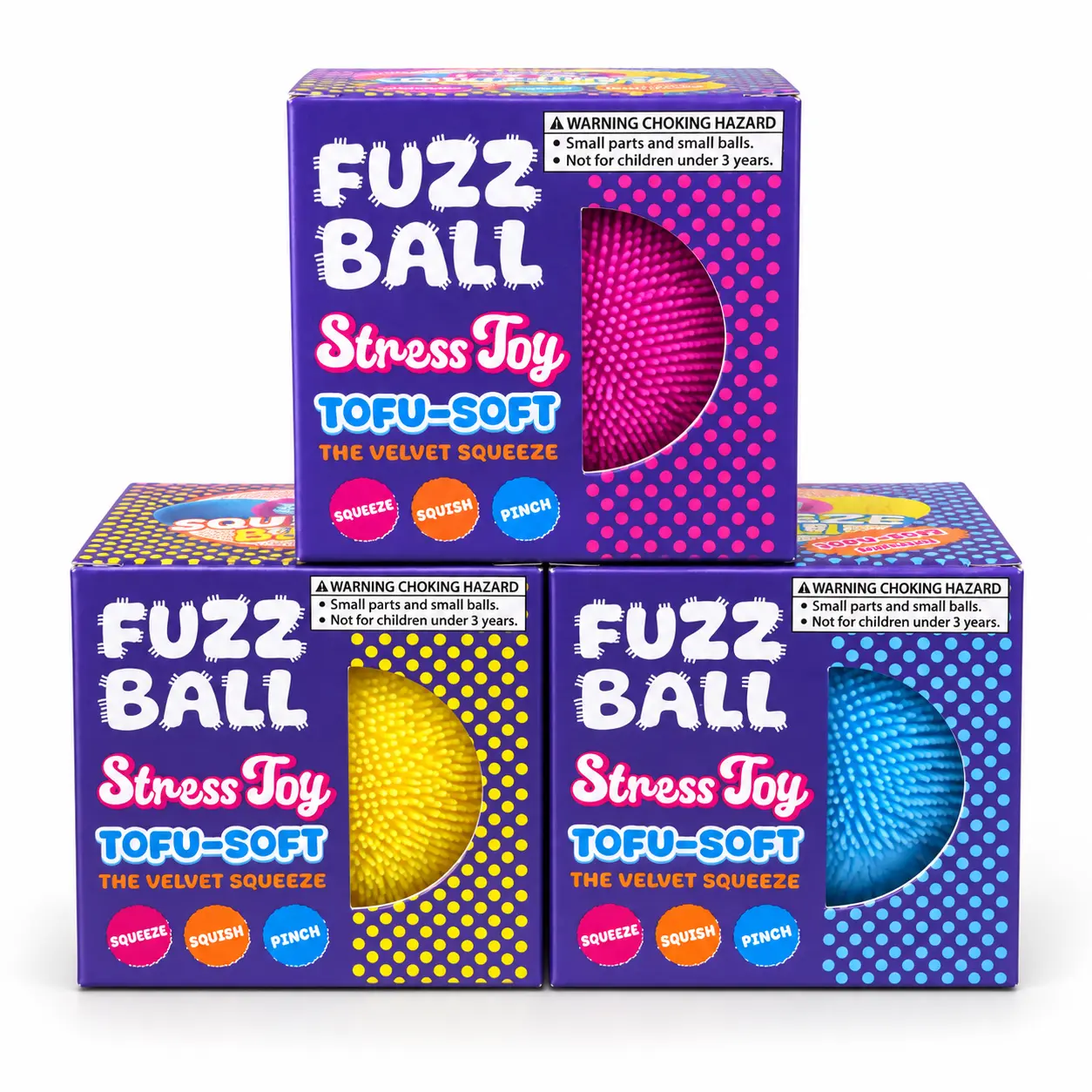 #1  Fuzz Ball Stress Toy Tofu-Soft The Velvet Random Color