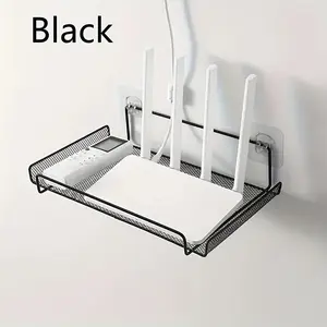 Metal Hanging Router Rack, Multipurpose Wall Hanging Storage Rack, Home Organizer Hook, Brushed Finish, No Drilling Required, Wall Mount Design, Modern WiFi Organizer Rack for Modem, Cable Box, Gifts for Christmas, Thanksgiving, New Year, Holidays