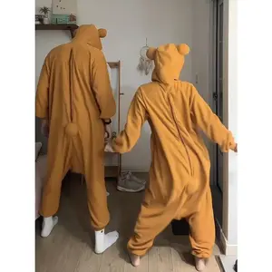 New Cute Cartoon Character Rilakkuma Kigurumi Bear Sister Adult Anime Jumpsuit Pajamas Kawaii Anime Peripheral Pajamas