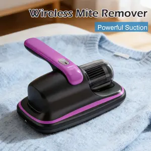 1 Count Dust Removal Device, Purple, Handheld Vacuum Cleaner with Ultraviolet Lamp, Large Suction Power Small Vacuum Cleaner for Removing Dust, Pet Hair, and More