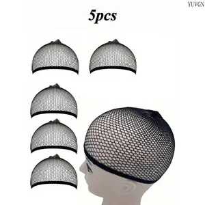 5Pcs Breathable Stretch Mesh Wig Caps, Soft Nylon Non Slip Wig Liner, Comfortable Durable Hair Net Caps for Men Women Daily Wig Wear Styling Use