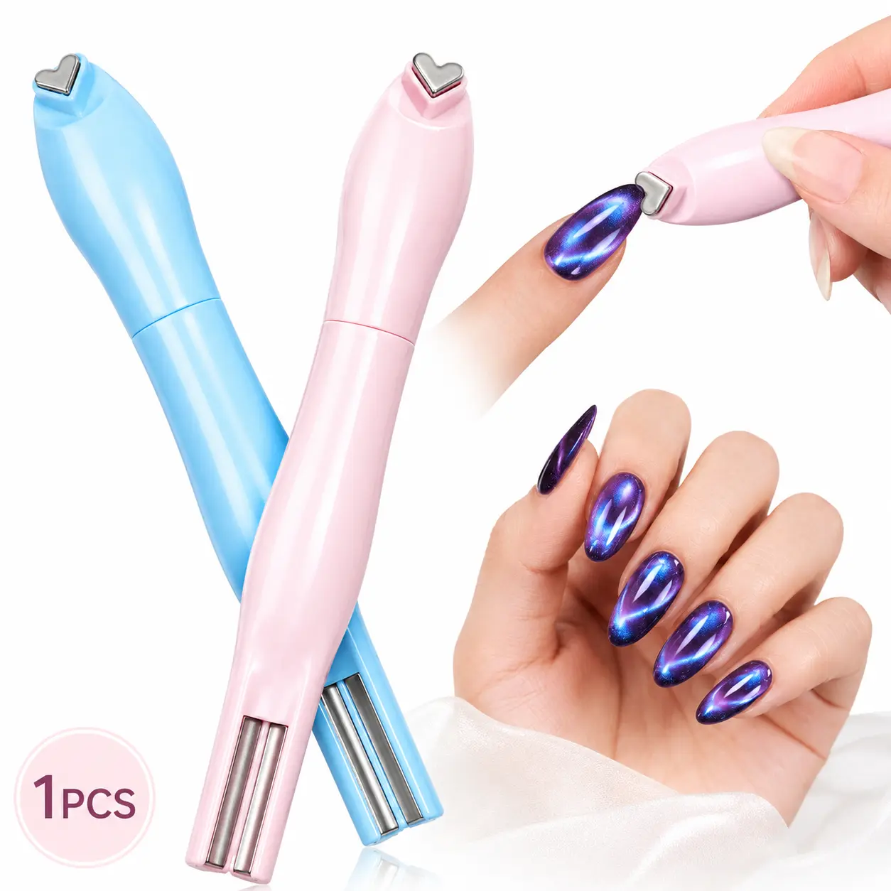 Cat Eye Nail Magnet Tool - Strong Magnetic Stick for Gel Polish 3D Effect, Manicure Accessories for Home DIY Nail Art Design, Nail Care