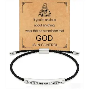 Inspirational Adjustable Bracelet with "Don't Let The Hard Days Win" Quote, Motivational Encouragement Jewelry, Perfect Support Gift for Friends & Loved Ones