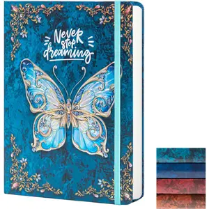 College Ruled Journal for Writing-B5 3D Butterfly Embossed Hardcover notebooks -Writing Journal for Women-with Elastic Closure Band, 192 Pages Lined Paper for School, Office, Home, 9" X 6.9"
