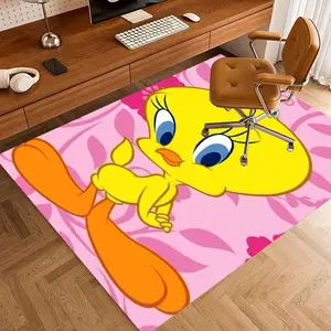 Tweety Bird19 Cartoon Print Carpet, Home, Living Room, Bedroom, Office Chair Under Rug, Gift for Family and Friends, Christmas Decorative Rug
