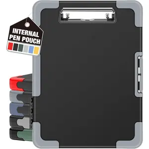 Toughest Clipboard with Storage, Internal Pen Pouch Included, Letter/A4 Size 8.5x11”, Shockproof Heavy Duty Plastic Clip Board, High Capacity Clipboard Box Case for Contractor Trucker Driver