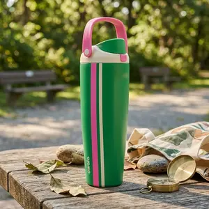 Owala Vacation Mode 40oz FreeSip Sway Water Bottle, Limited Edition Green Pink Tumbler, Leakproof Insulated Travel Cup