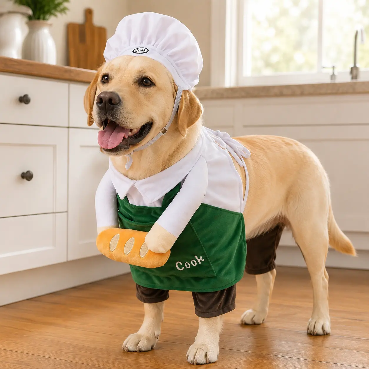 KOOGAL Dog Chef Costume, Funny Pet Chef Outfit for Dogs, Cute Dog Costume for Halloween, Parties, Photos and Dress Up