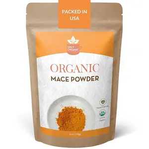 SPICY ORGANIC Ground Mace - 100% Pure USDA Organic -Non-GMO Mace Spice - 4 OZ Natural Flavor