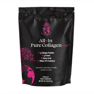 All-In Pure Collagen Plus –  11g Collagen Peptides & 1.5B CFU Probiotics – Fast-Dissolving Powder for Hair, Skin, Nails & Gut Health –  Intermittent Fasting Eating Window