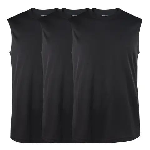 Men's 3-Pack Polyester Tanks - Quick Dry, Moisture Wicking, Breathable A-Shirts for Gym Workout, Solid Colors, Clean Look, S-3XL Basic Regular Big & Tall Activewear Menswear, Polyester Men's Tanks