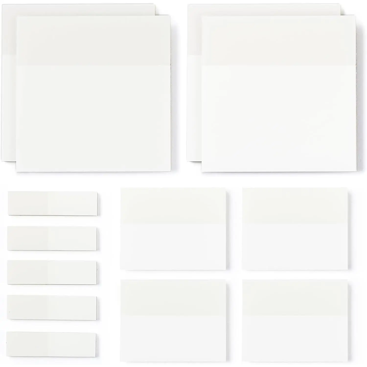 [650 Sheets] Transparent Sticky Notes, 3 Sizes Clear Sticky Notes Pads,  Self-Adhesive Translucent See Through Sticky Notes for Annotating Books,School & Office