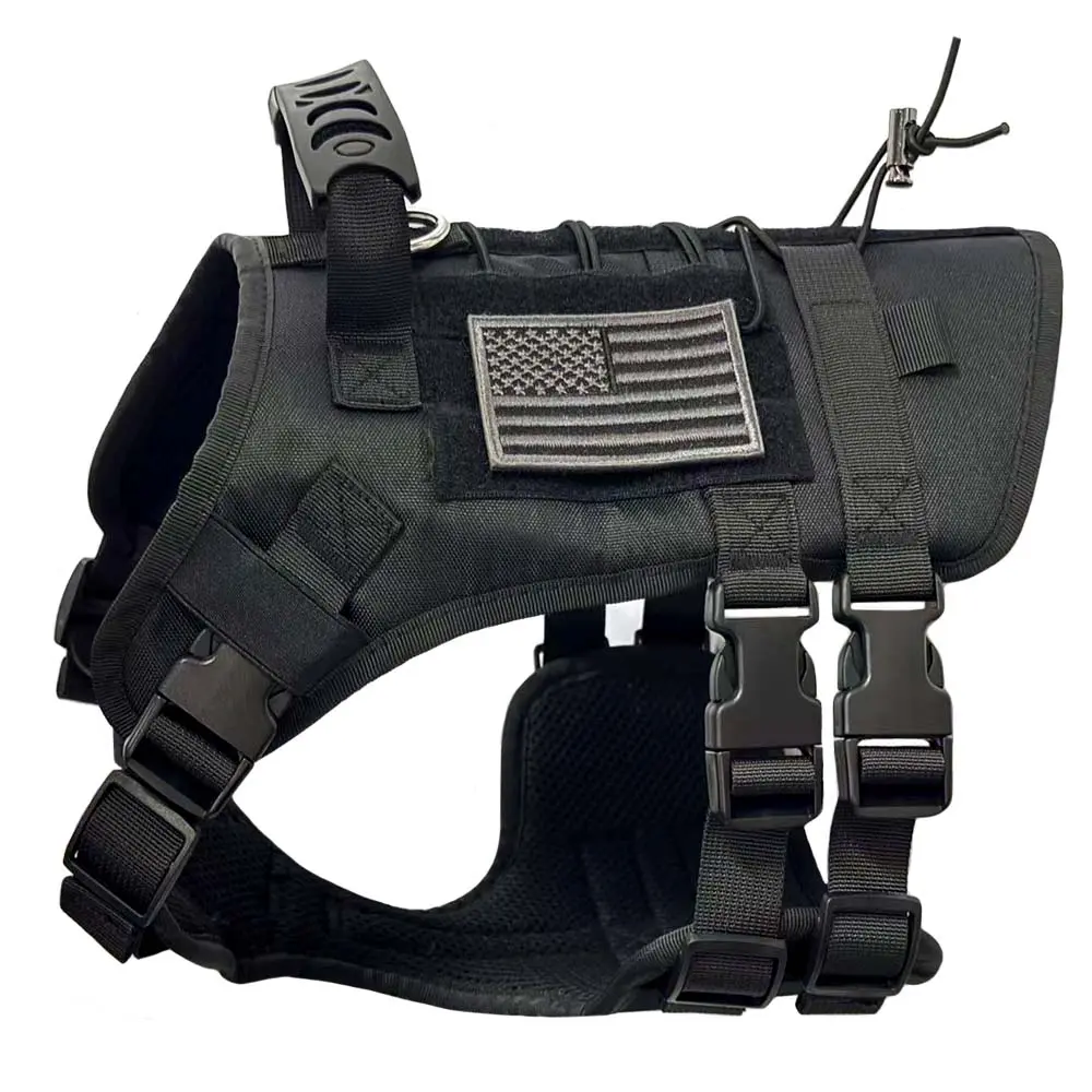 Large Dog Tactical Harness, Walking Harness, Adjustable Anti-Pull Vest, Durable Straps, Reinforced Padding, Outdoor Training