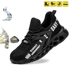 Men's labor insurance shoes anti-smashing and anti-piercing summer breathable and deodorant steel head lightweight soft sole non-slip and wear-resistant protective work shoes