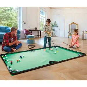Golf  -Combining Mini Pool Table & Golf - World's Largest Putting Green Indoor,Putting Mat 108.2" L x 57.4" W,Golf Pool Indoor Family