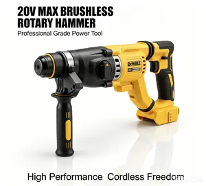 DEWALT | 20V |  Plus Rotary Hammer Kit (DCH263) | Supplied with One 6.0Ah Lithium-Ion Battery + Rapid Charger |  / Constant Speed Under Load / Mechanical Clutch | Commercial Construction, Bridge Deck Drilling, Industrial Maintenance