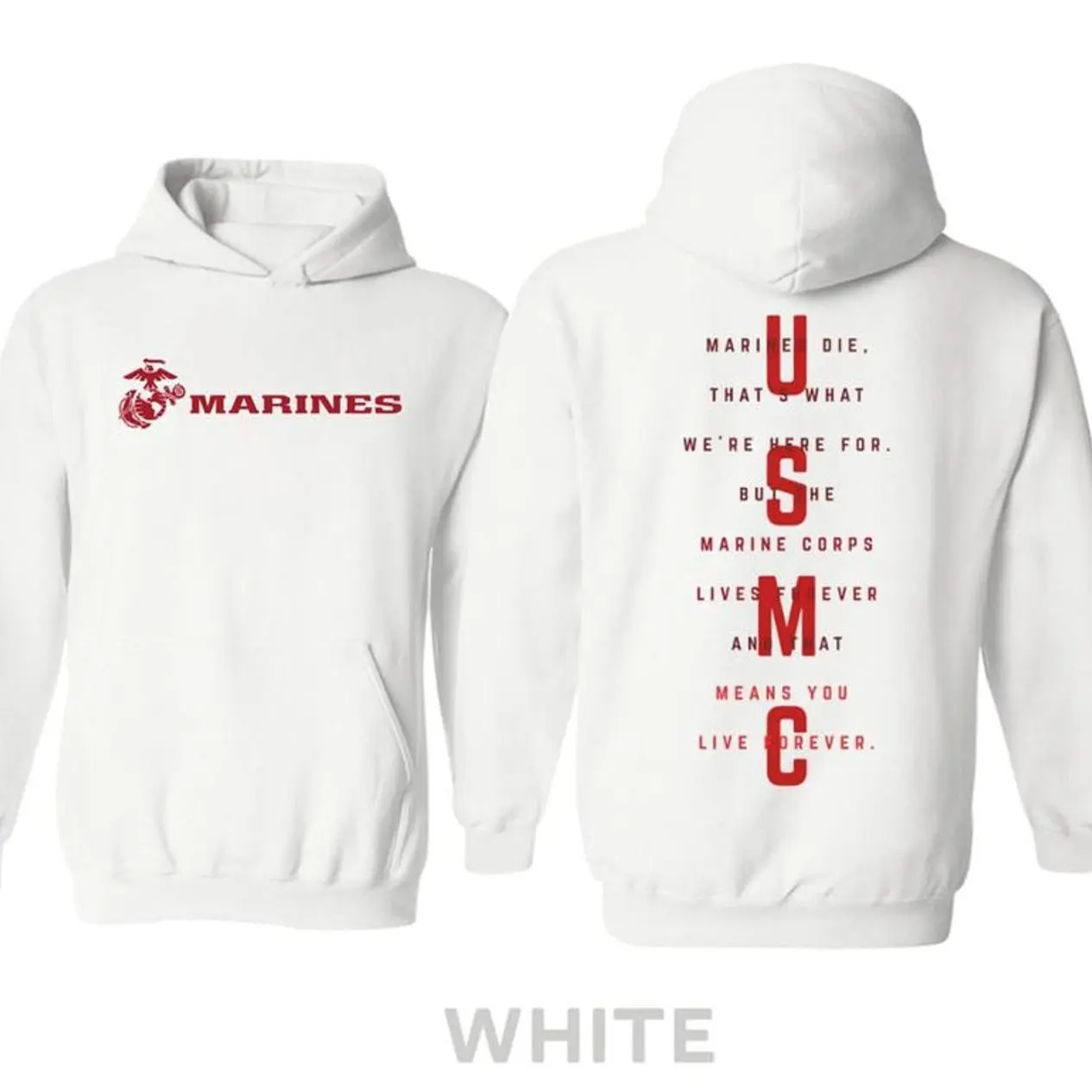 Usmc Marines Tactical Hoodie, Classic Grunt Style Military Patriot Pullover Hoodie, Trending Unisex Graphic Hoodie For Men and Women, Casual Outfit, Comfortable Menswear & Womenswear Top