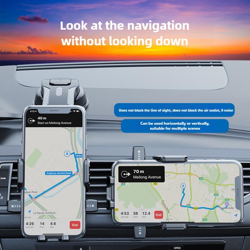 New Model Car Phone Holder Universal Suction Cup Stable In-car Interior Navigation Mounting Stand