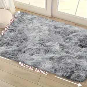 1 piece tie-dye plush soft interior fluffy rug, modern luxury plush rug, absorbent, non-slip and stain resistant, suitable for living room and bedroom areas, home decor, rug