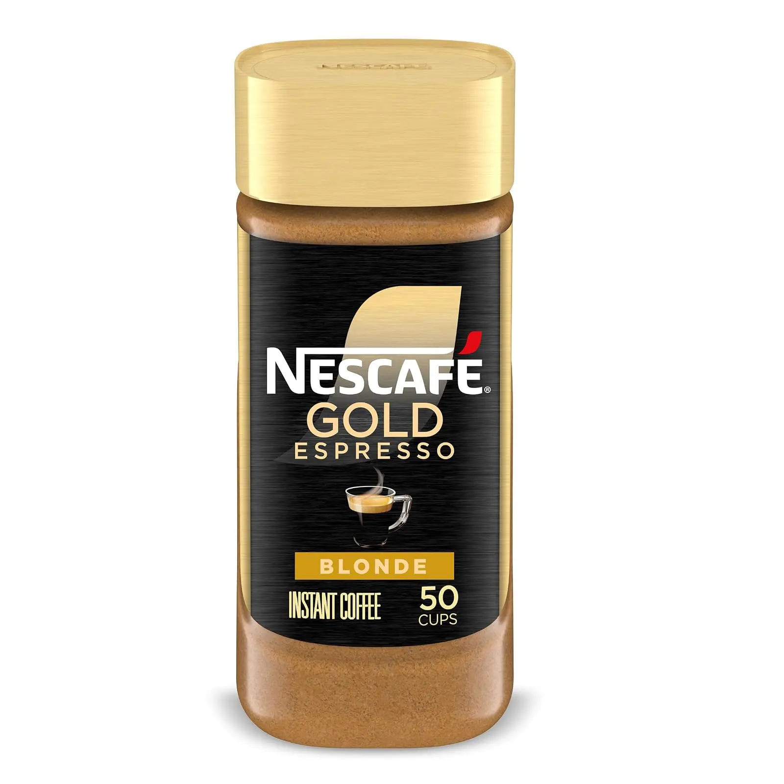Gold Espresso Blonde Instant Coffee, 3.5 oz Jar | Blonde roast instant espresso; single 3.5 oz (100 g) jar