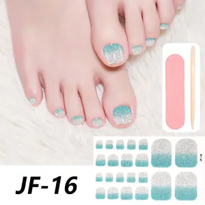 Light green toe nail sticker set, suitable for women and girls to do nail art at home, including nail rubbing strips and acupressure sticks, easy to operate, used for nail care, nail art set, Nail Art Stickers