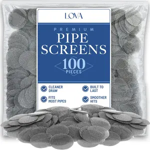 Lova Pipe Screens – 100 Pack Stainless Steel Screen Filters for Pipes – ¾ Inch (0.75") Mesh Pipe Filters – Durable, Heat-Resistant, Easy to Clean – Smoking Accessories