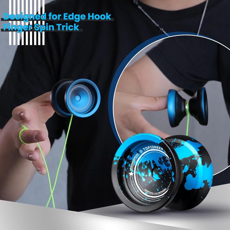 MAGICYOYO V12 Finger Spin Yoyo Professional Responsive Yoyo for Kids & Adults, Unresponsive Yoyo for Advanced, Professional Yoyo with 12 Yoyo Strings & Yo-Yo Accessory Kit